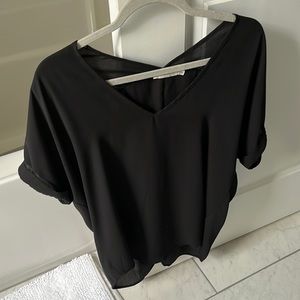 Black chiffon-like T-shirt
